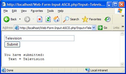 Processing Web Form Input in ASCII