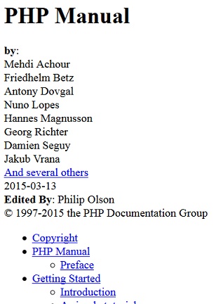 PHP Documentation - HTML Version