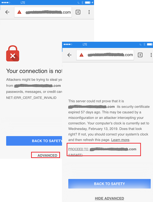 'Your connection is not private' Error on Chrome