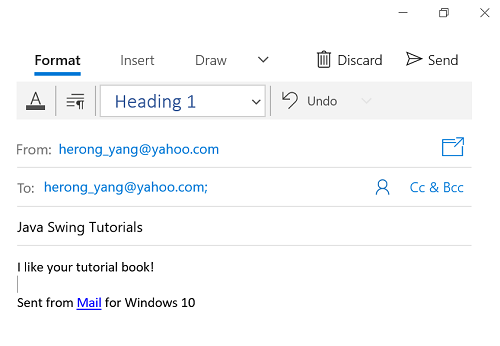 Launch Email Program on Desktop