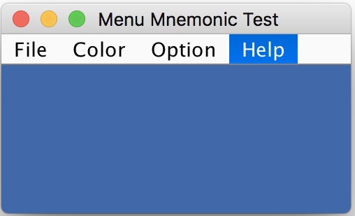 Menu setMnemonic Test