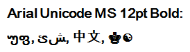 Arial Unicode MS 12pt Bold