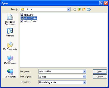 Notepad Open UTF-16BE File