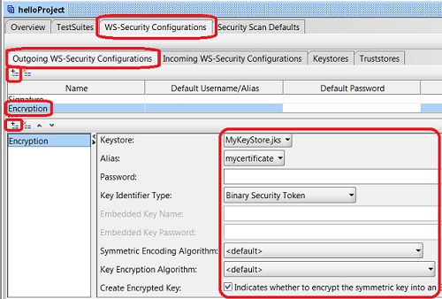 SoapUI - WS-Security Encryption Configuration