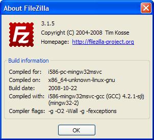 FileZilla 3 About Info