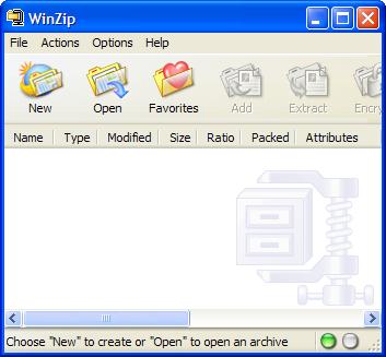 WinZip Main Window