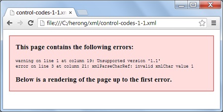 XML 1.1 Not Supported in Chrome