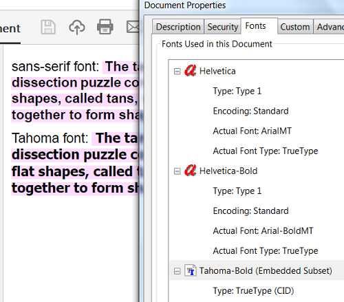 RenderX XEP Predefined Fonts