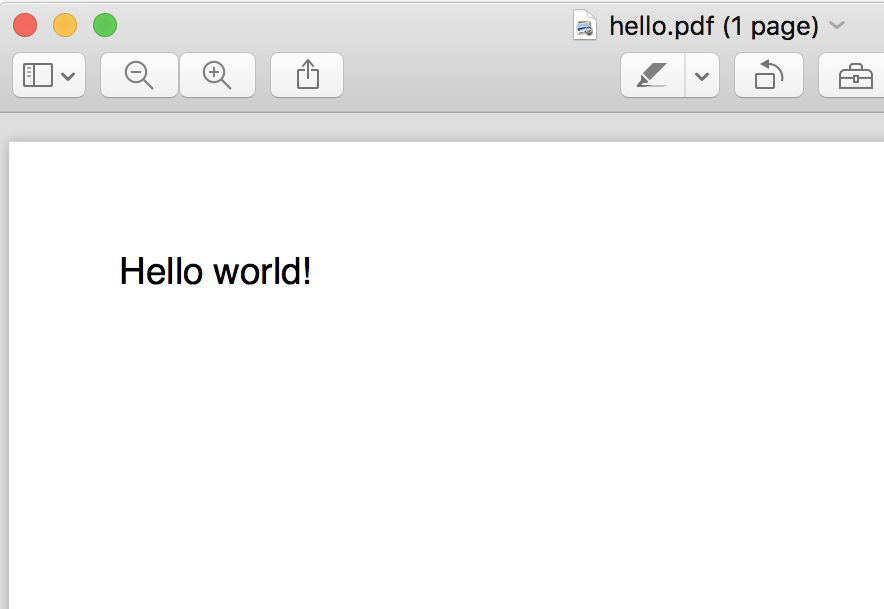 XSL-FO Example Output - hello.fo
